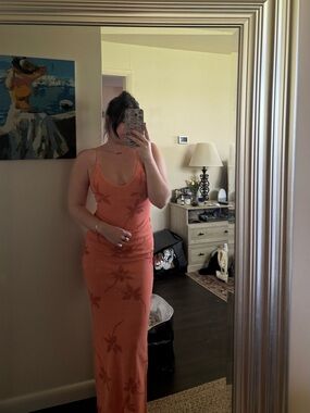 Peppermayo Orange Floral Slip Maxi Dress
